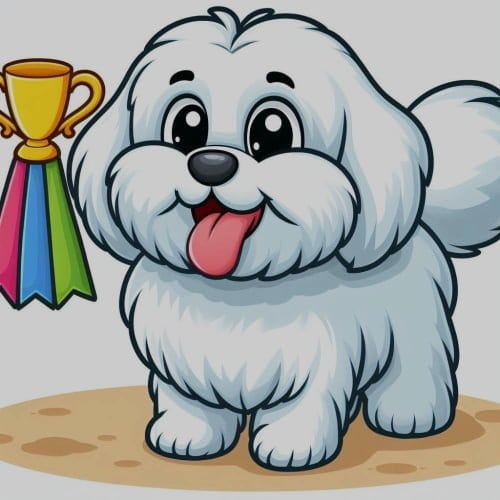 fun image of coton de tulear